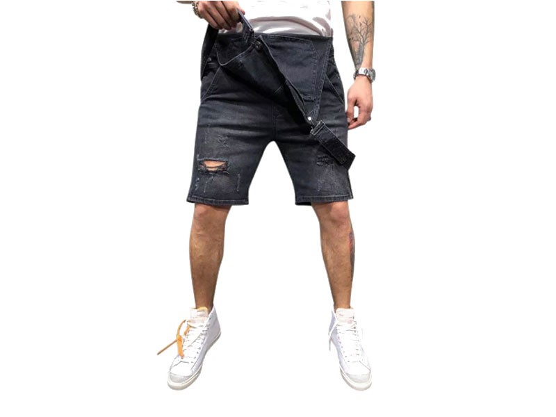 Men Denim Slim Fit Short Jumpsuit