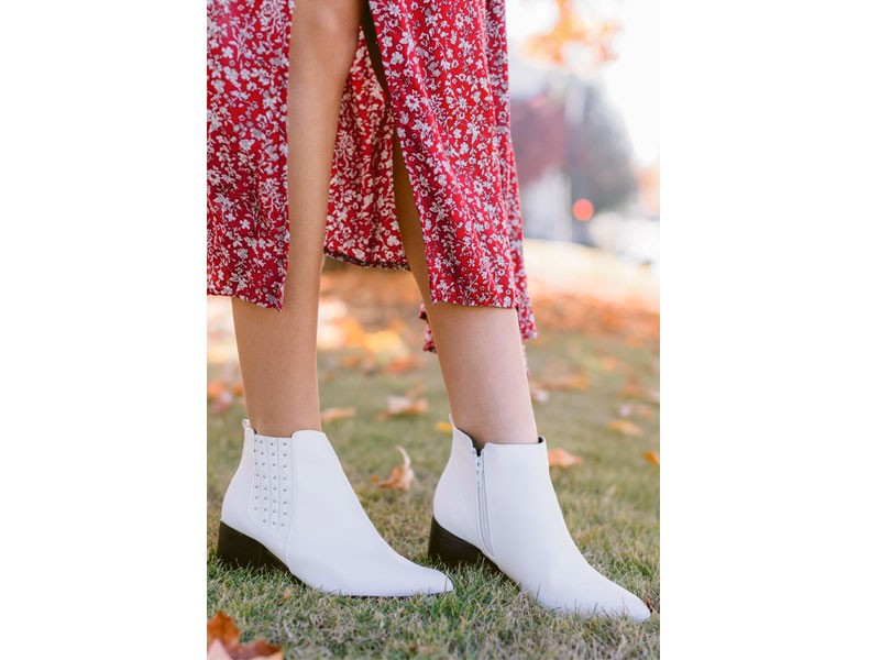 Every Mile White Ankle Boots