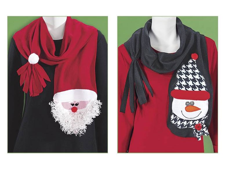 Santa Fleece Christmas Scarf