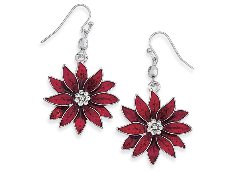 Crystal Poinsettia Earrings