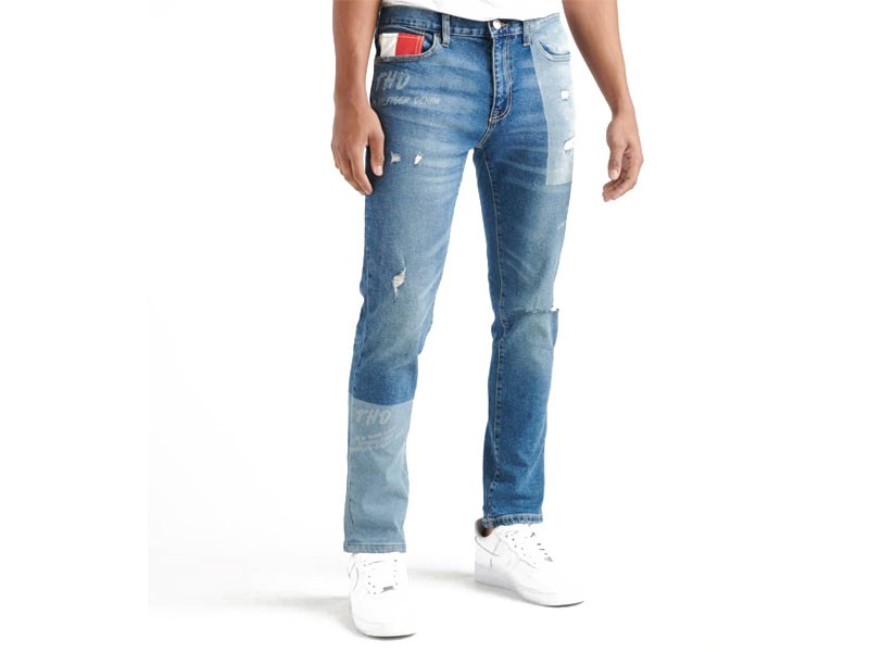 Tommy Hilfiger Slim Tapered Jeans With Laser Patchwork