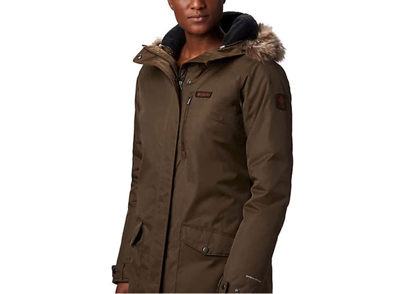 Columbia Suttle Mountain Long Insulated Jacket in Olive Green
