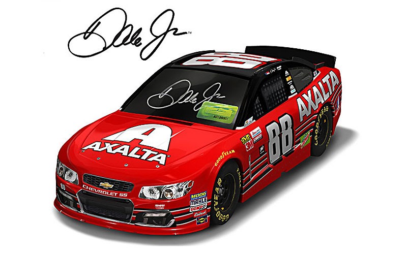 1:18-Scale Dale Jr. Autographed 2017 Axalta Car Sculpture