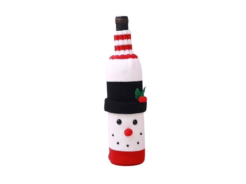 Creative Red Wine Bottle Cover Christmas Decor