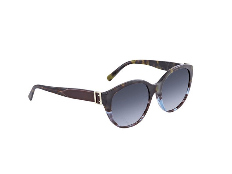 Burberry Blue Gradient Round Ladies Sunglasses