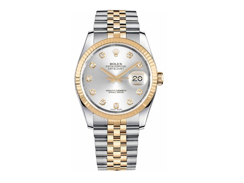 Rolex Datejust 36 Silver Diamond Watch 116233