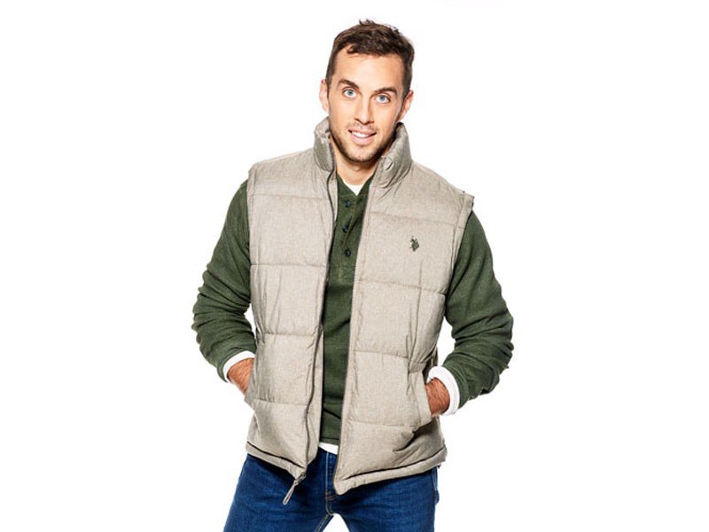 Mens U.S Polo Assn Marled Puffer Vest