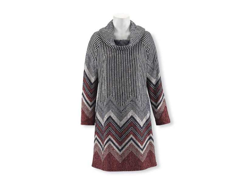 Chevron Brushed-Knit Tunic