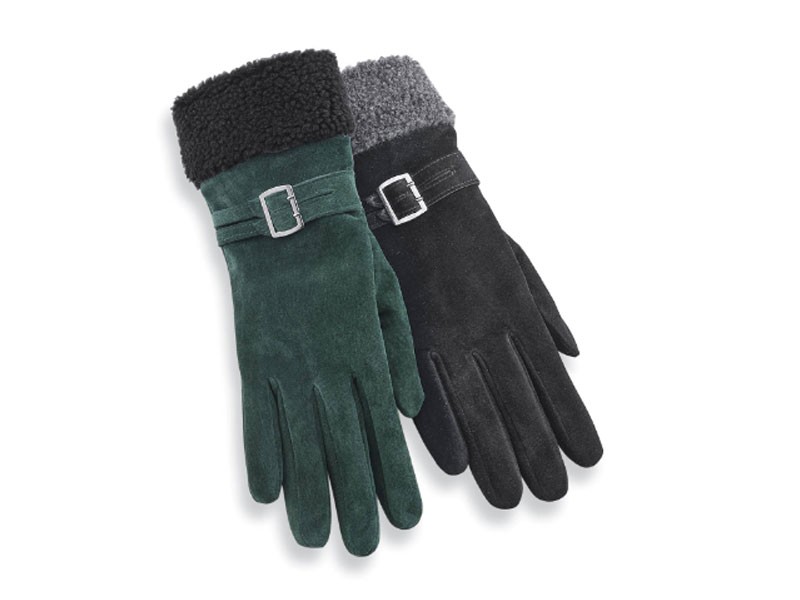 Suede Buckle Gloves