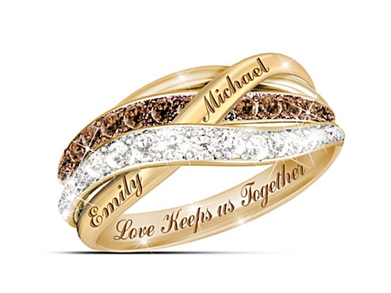 Together In Love Mocha And White Diamond Ring