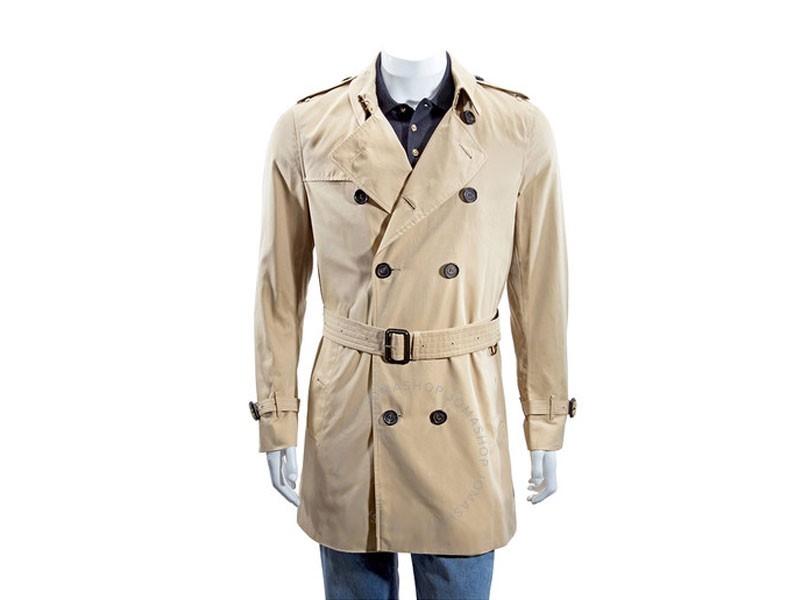 Burberry Men's Heritage Honey Sandringham Mid Trench