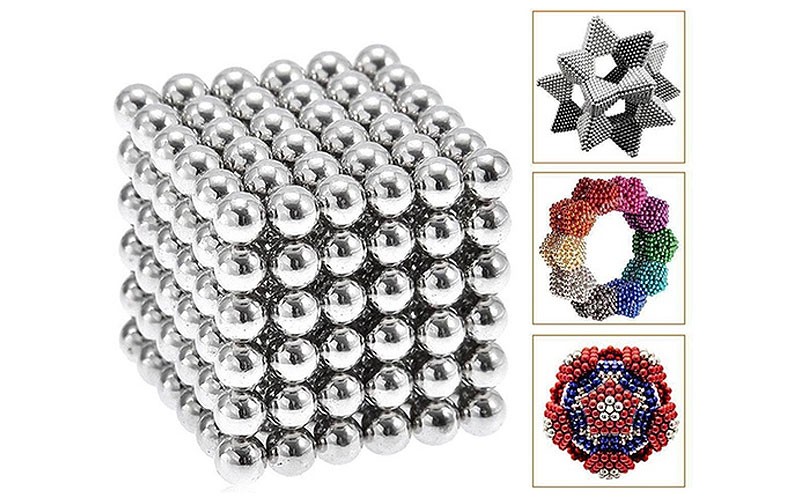 216 x 3mm Buckyballs Magnetic DIY Balls Neocube Puzzle Toy (Silver)