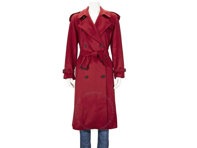 Burberry Cashmere Trench Red Coat
