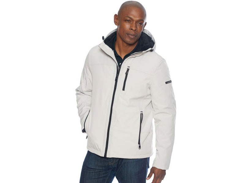 Mens Calvin Klein Sherpa Lined Softshell Hooded Coat