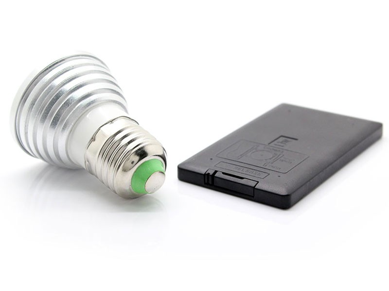 E27 3W 16-Color LED Light Bulb with IR Remote Control