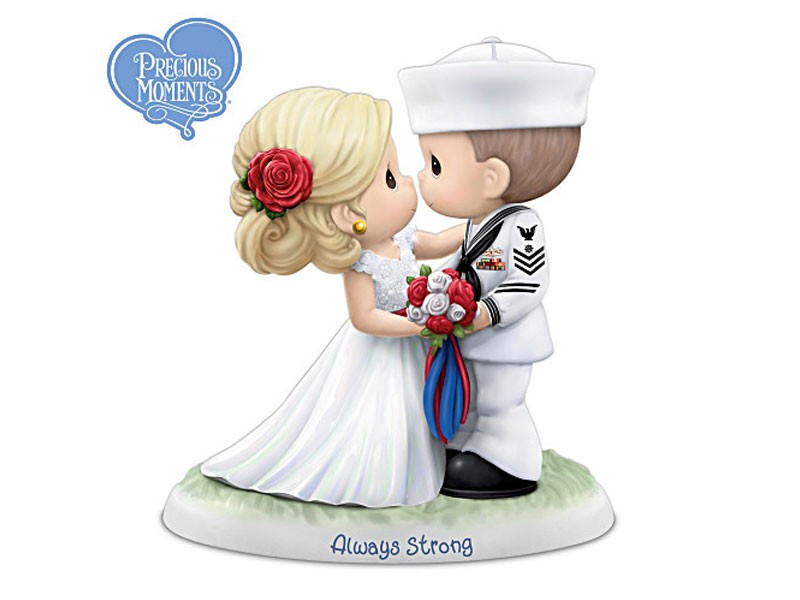 Precious Moments Porcelain U.S. Navy Wedding Figurine
