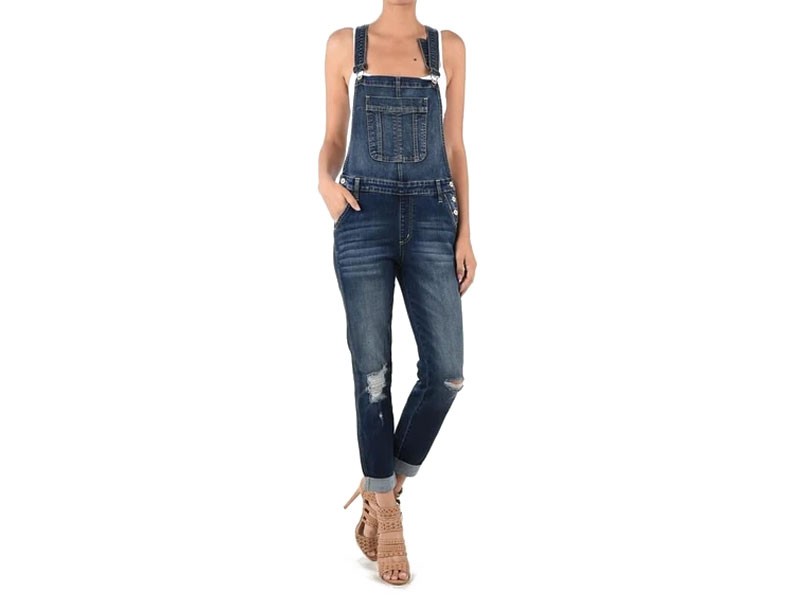 KanCan Jeans Long Overalls for Women in Dark Wash