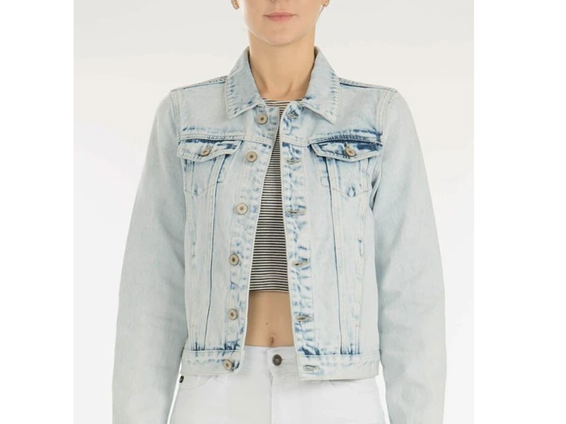 KanCan Jeans Women’s Denim Trucker Jacket in Acid Wash