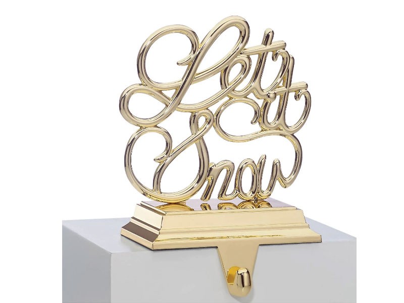 Golden Holidays Let It Snow Stocking Holder by Lenox