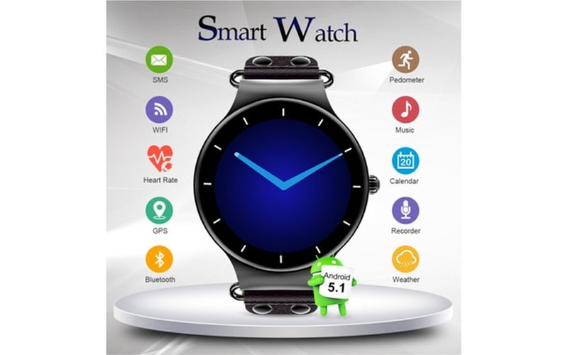 KW98 Android 5.1 Bluetooth Smart Watch Phone HD WIFI GPS Heart Rate