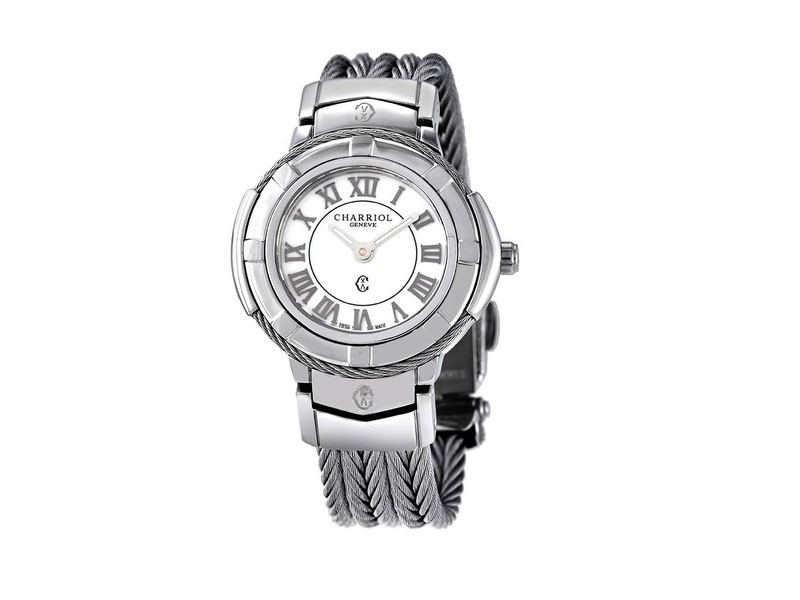 Charriol Celtic White Dial Quartz Cable Ladies Watch