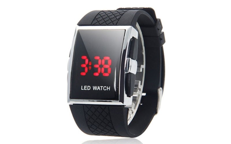 Hot Men Women Date Digital Sport LED Wrist Watch Black