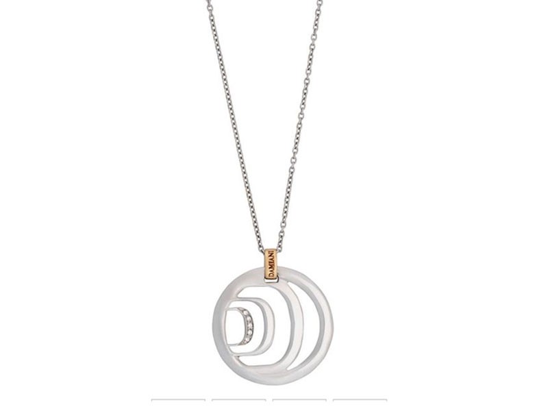 Damiani Diamond Pendant 03 Carat on 18k White & Rose Gold