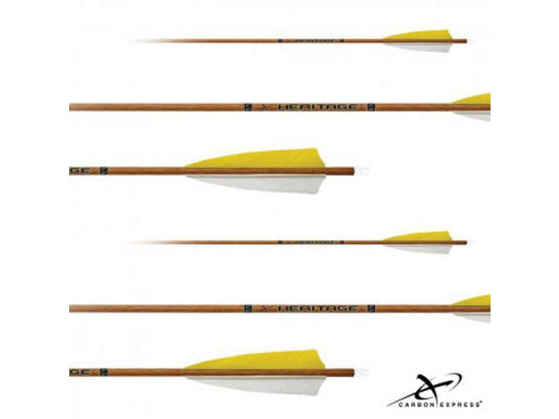 6-PACK: Carbon Express Heritage Fletched Carbon 150 Arrows w/4