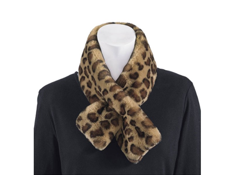 Plush Leopard Scarf