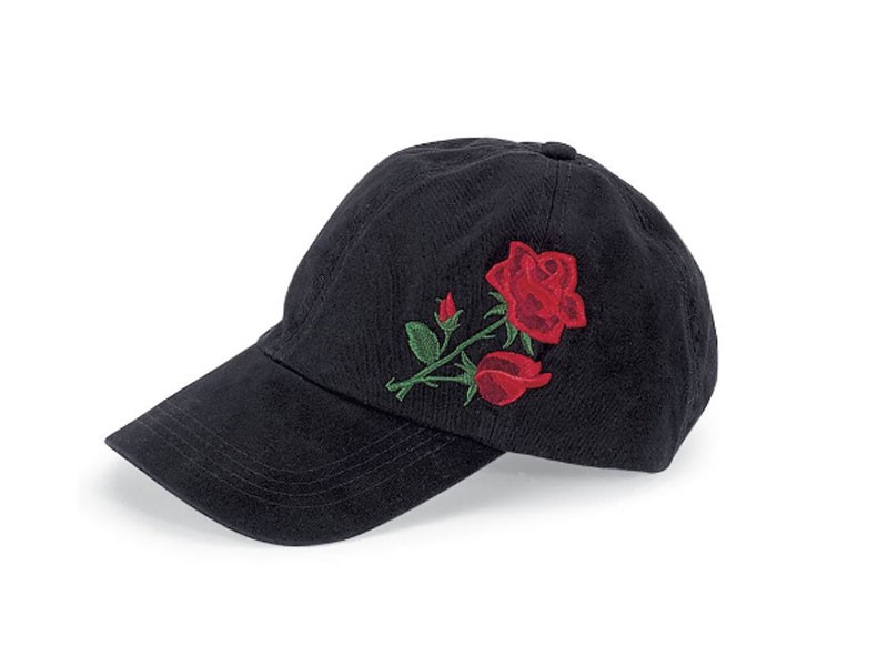 Embroidered Red Roses Cap