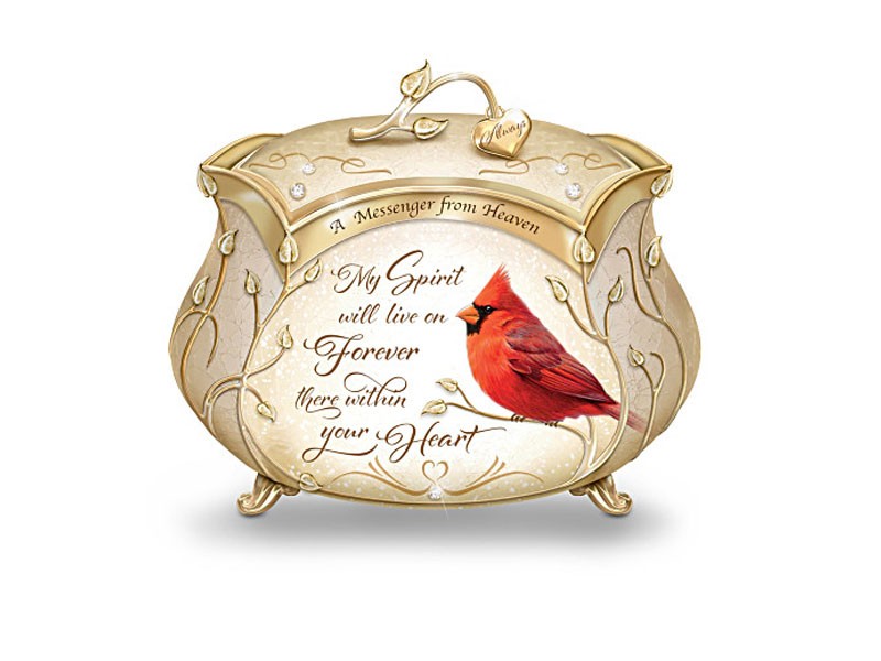 James Hautman Cardinal Heirloom Porcelain Music Box