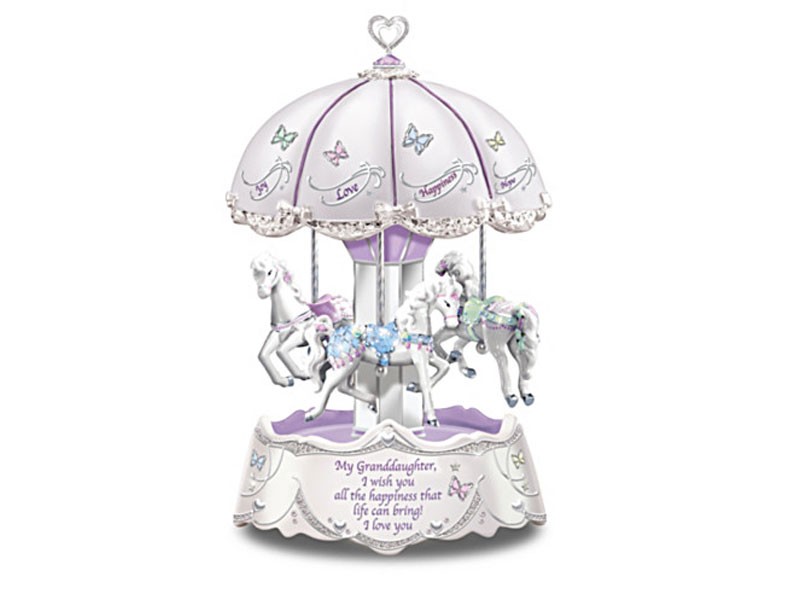 Granddaughter I Wish You Illuminated Carousel Music Box