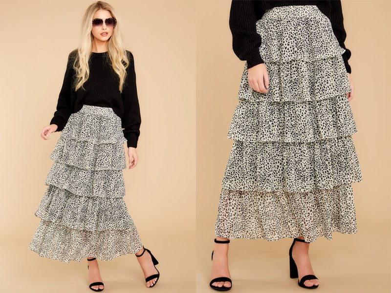 Bold Attitude Ivory Cheetah Print Maxi Skirt