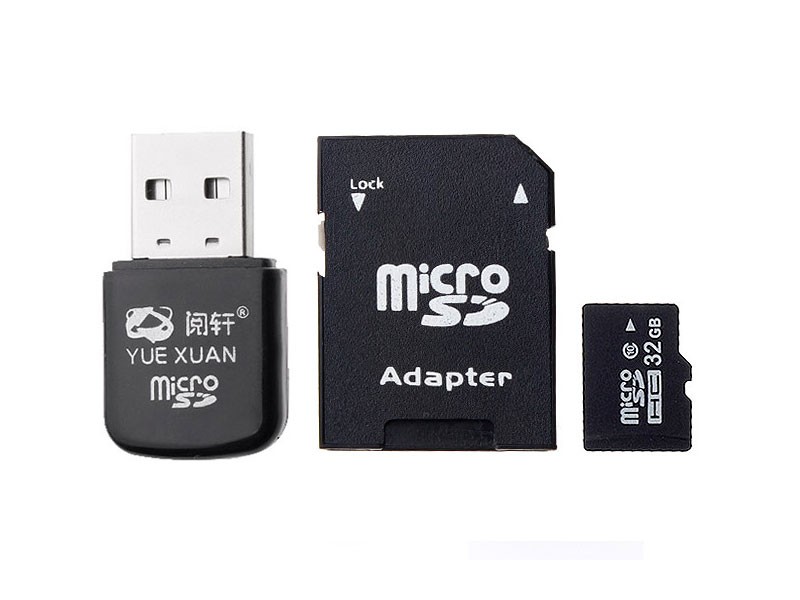 32GB microSDHC Memory Card w/ Card Adapter and Card Reader