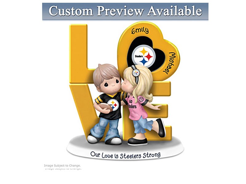 Precious Moments Steelers Personalized Couple Figurine