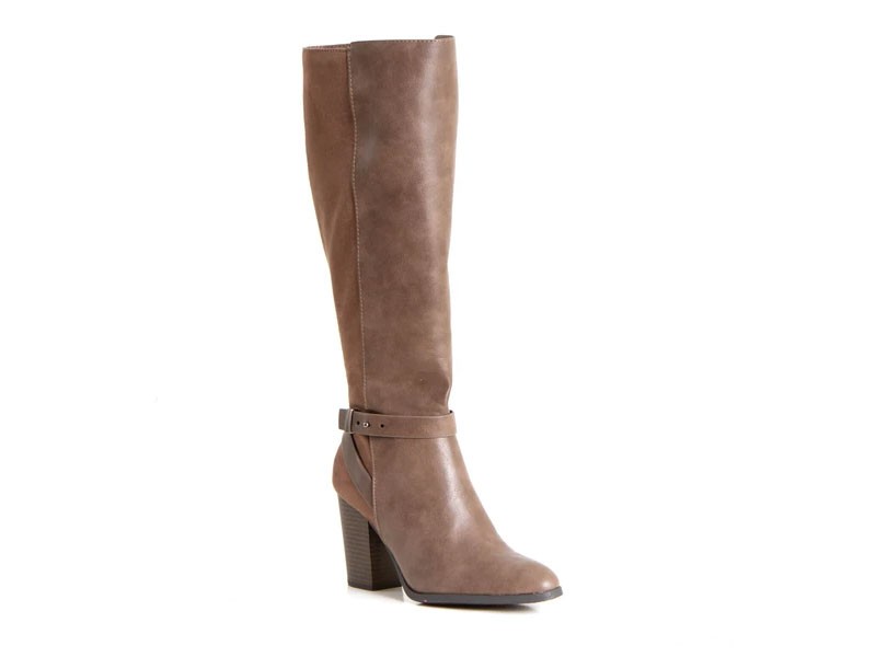 My Delicious Shoes Earthy Tall Heeled Boots in Dark Taupe