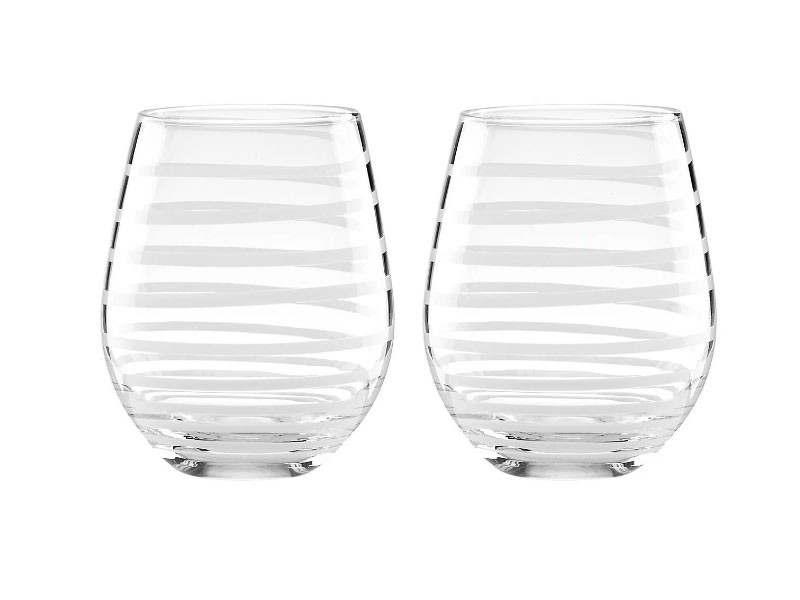 Charlotte Street White 2-piece Stemless Wine Glass Set