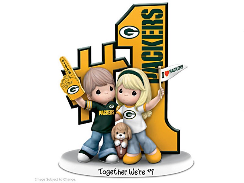 Precious Moments Romantic Green Bay Football Figurine