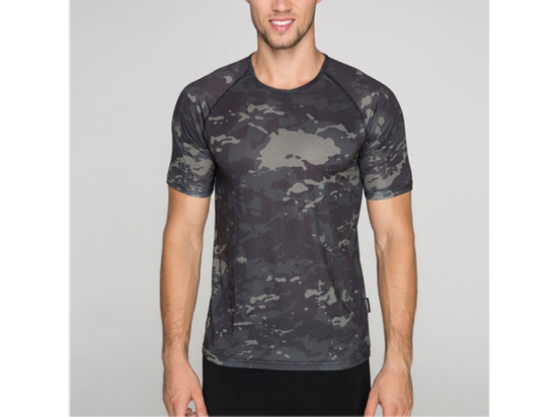 Men's T-Shirt Black Army Microfiber