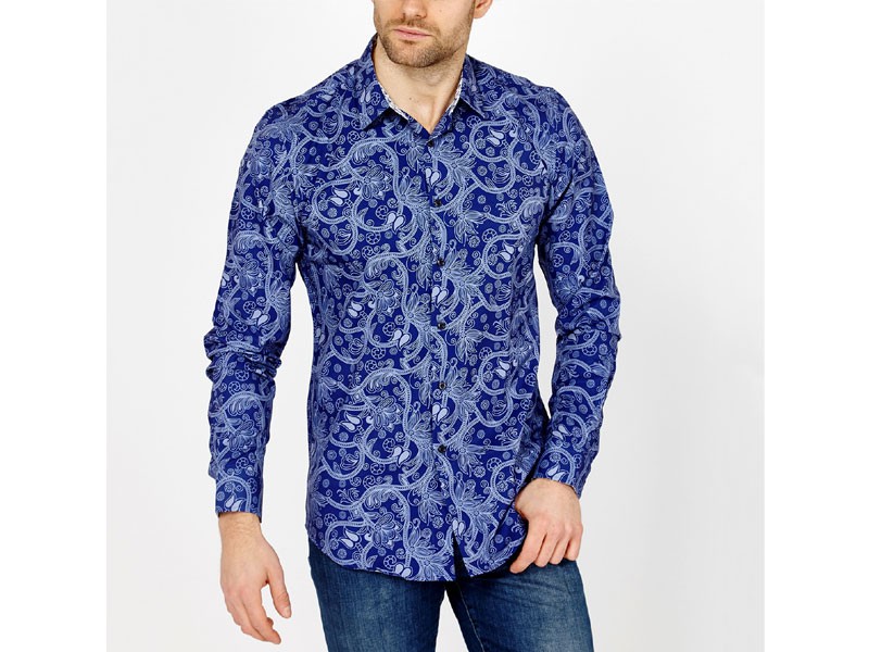 Martin Paisley Long Sleeve Button-Up Shirt For Men
