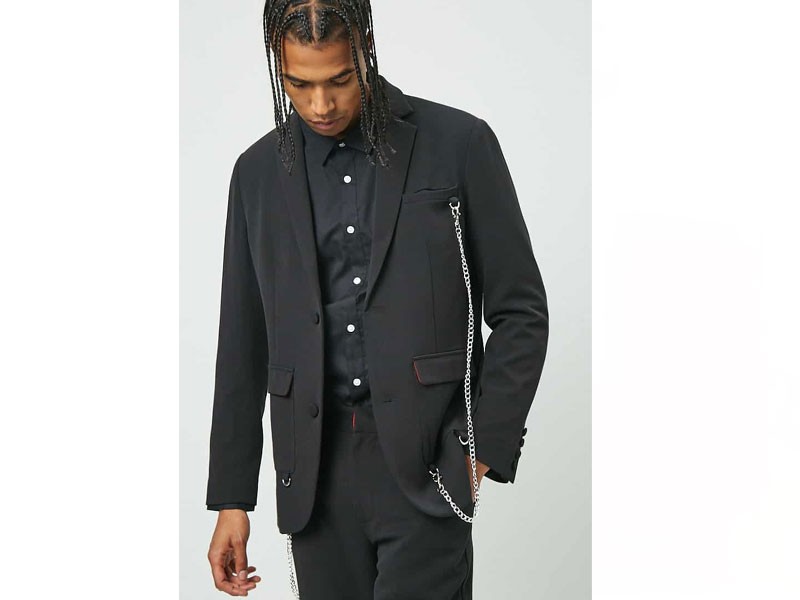 Curb Chain Buttoned Men's Blazer