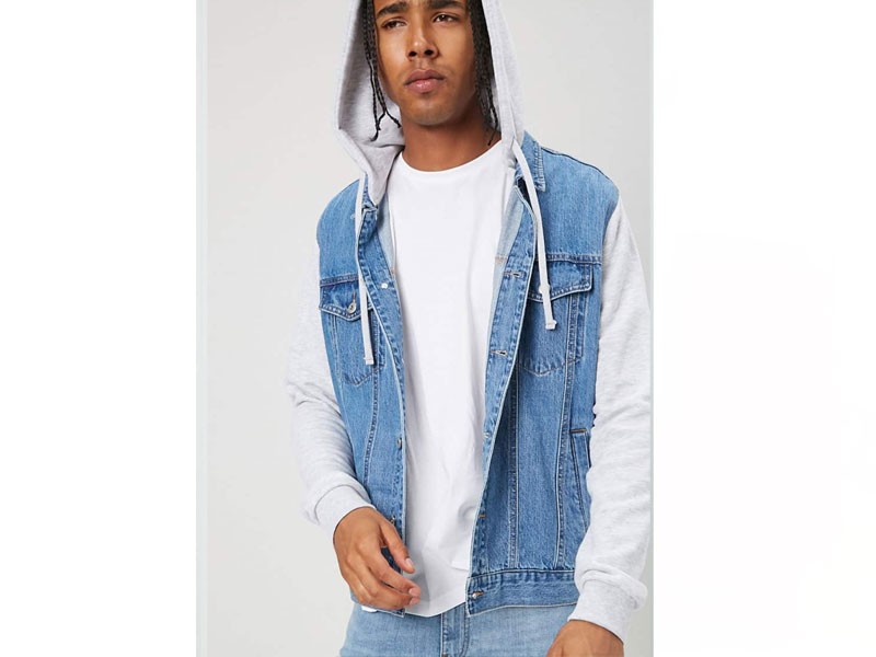 Combo Men's Hooded Denim Jacket