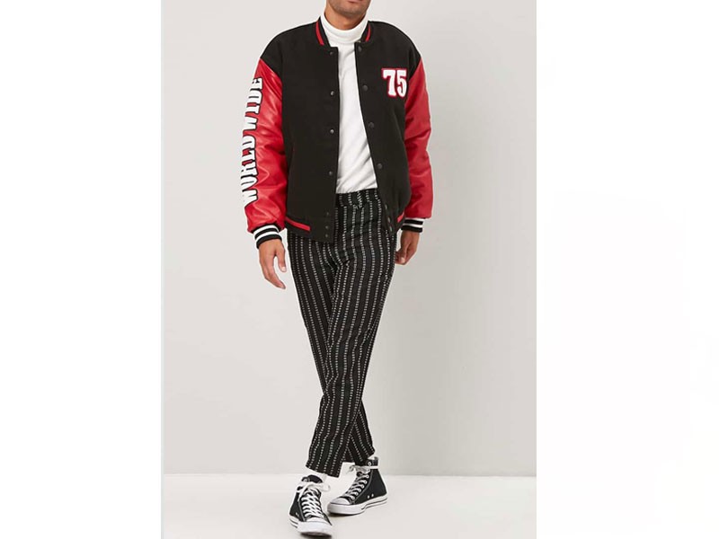 Graphic Varsity Jacket For Men