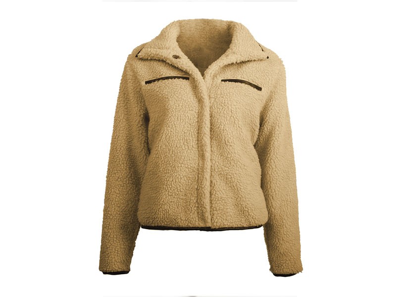 Front Button Turn Down Collar Teddy Coat For Women