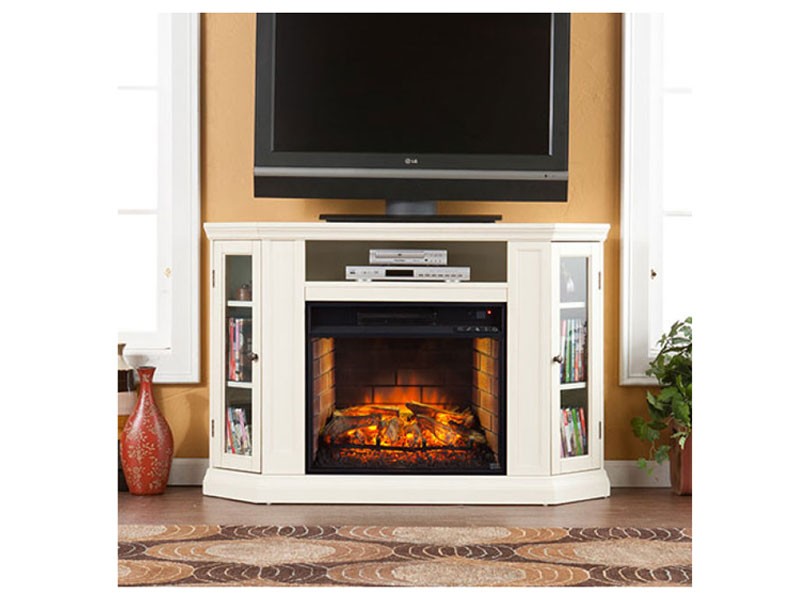 Southern Enterprises Ivory Media Infrared With Fireplace