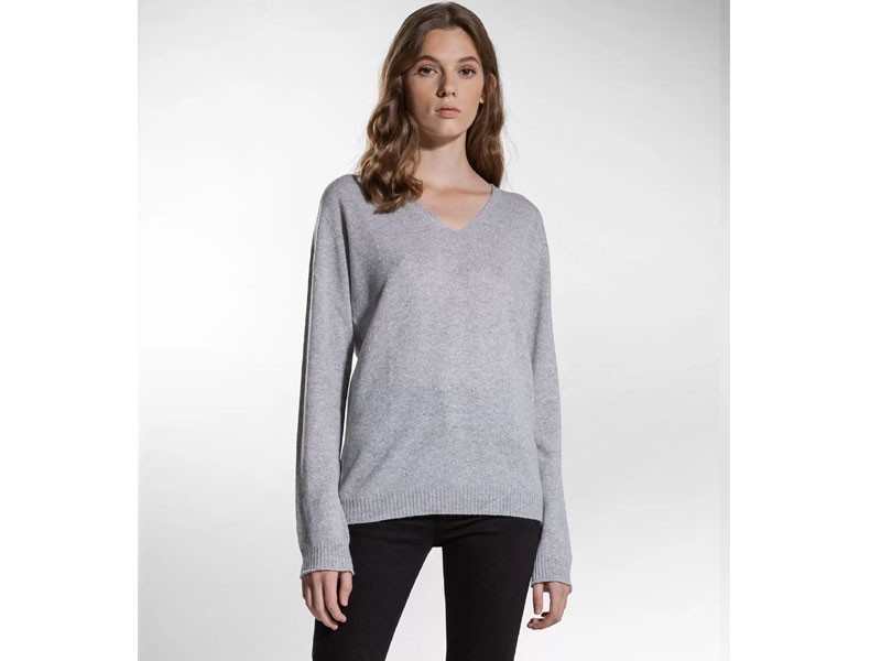 Women's V-Neck Pullover In Cashmere And Lurex Sweater And Jumper
