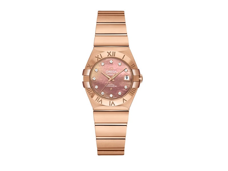 Omega Constellation Pearl Brown and Diamond Dial Women's Watch
