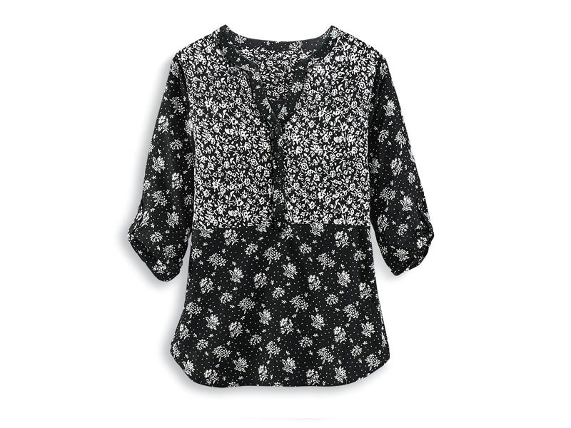 Mixed-Print Floral Women's Tunic