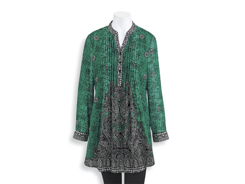 Women's Aztec & Paisleys Pintuck Tunic