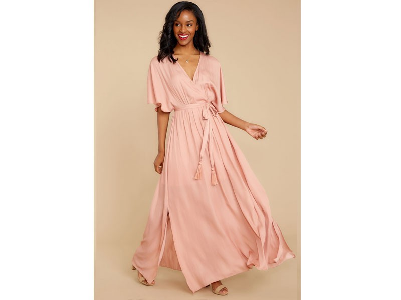 Cross My Heart Pink Maxi Dress For Women